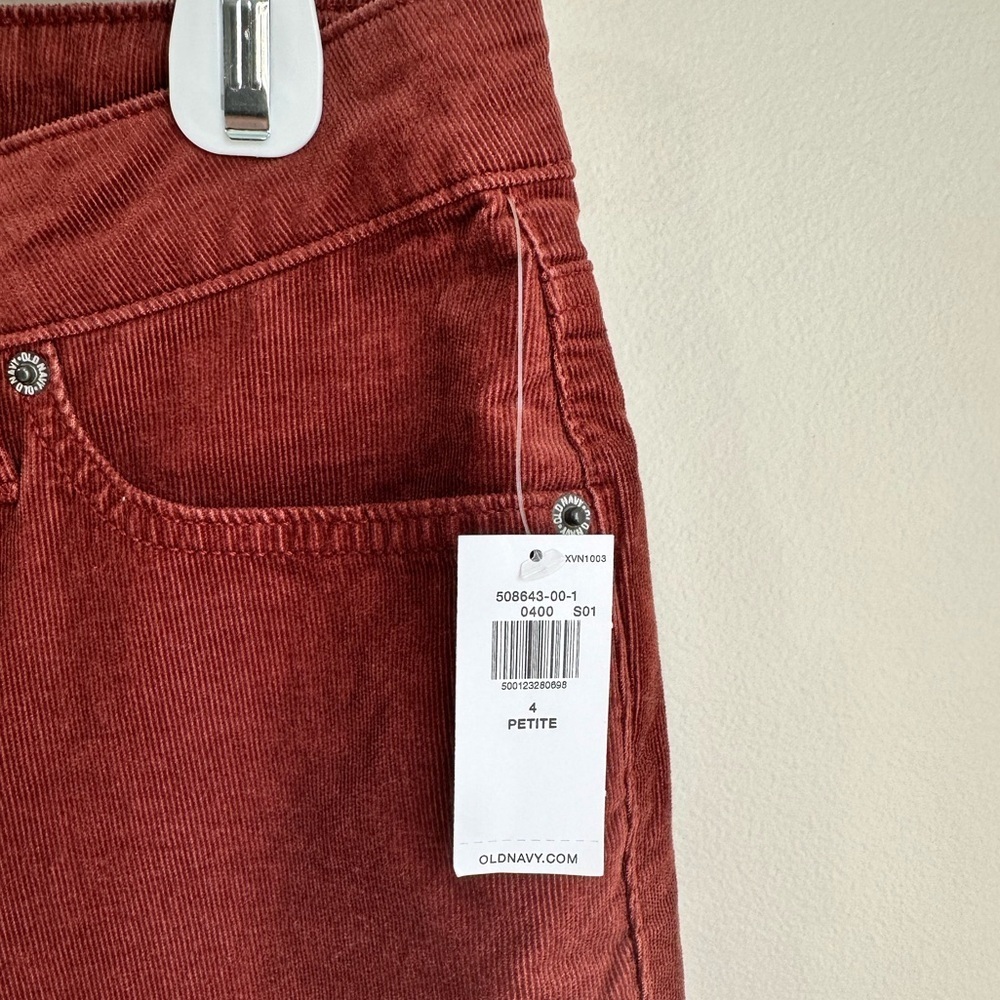 NWT Old Navy High-Waisted OG Straight Leg Corduroy Ankle Pants Red Dirt Size 4P - Picture 10 of 15